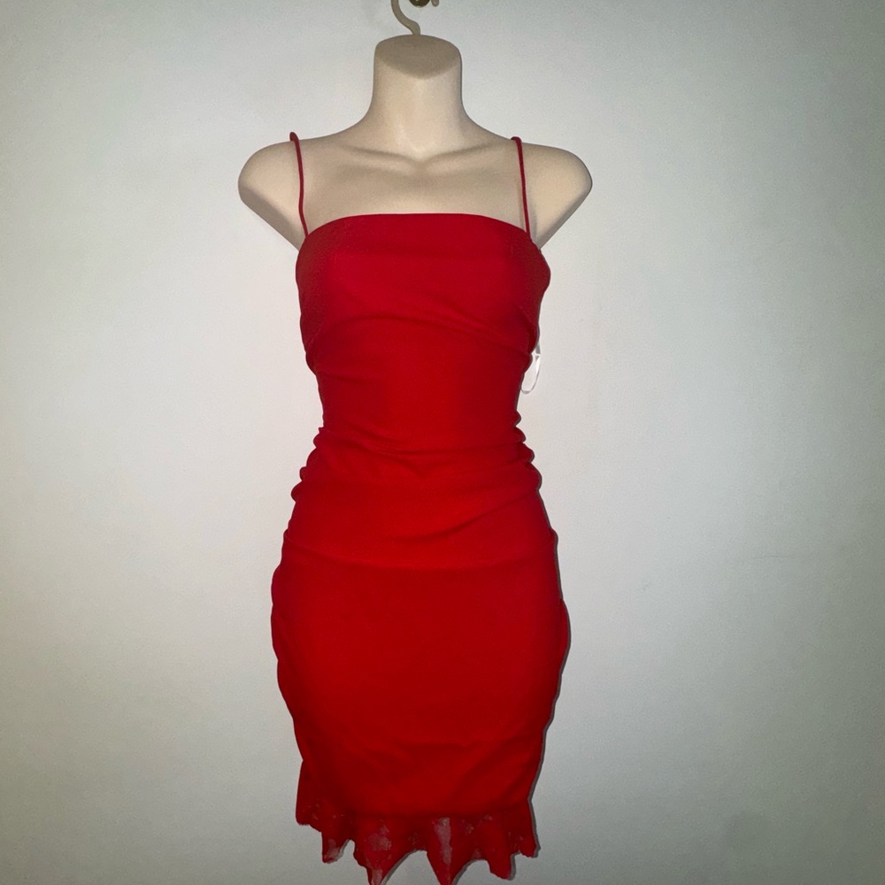 REVOLVE (MORE TO COME) - Red Lace Trim Dress - Picture 5 of 5